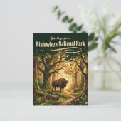 Białowieża Nationalpark Polen Postkarte (Stehend Vorderseite)