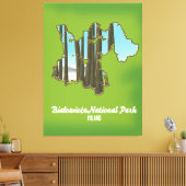 Białowieża-Nationalparkkarte Leinwanddruck (Insitu (Wohnzimmer))