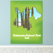 Białowieża-Nationalparkkarte Leinwanddruck (Insitu (Holzboden))