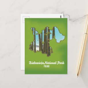 Białowieża-Nationalparkkarte Postkarte