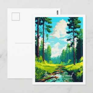 Bialowieza-Wald Polen vintage Reiseort Postkarte