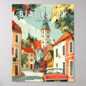 Bialystok Poland Poster Art Print, City Retro Vint (Vorne)
