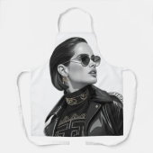 Bianca Censori High-Fashion Streetwear T-Shirt Schürze (Vorderseite)