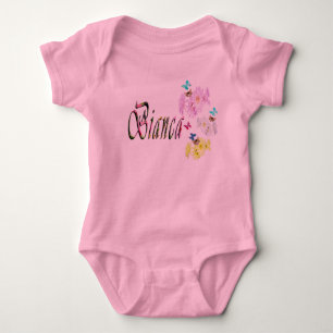 Bianca Girls Name Logo, Baby Bodysuit Strampler