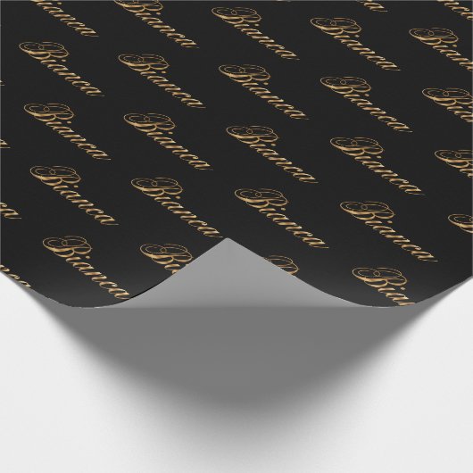 Bianca gold Design Lettering Geschenkpapier (Ecke)