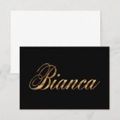 Bianca gold Design Lettering Karte (Vorne/Hinten)