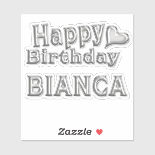 Bianca Happy Birthday silver Aufkleber Sticker (Blatt)