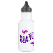 Bianca, Mädchenname aus Stiefmütterchen, Edelstahlflasche (Links)