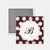 Bianca Mit Monogramm Magnet (Vorderseite/Rückseite)