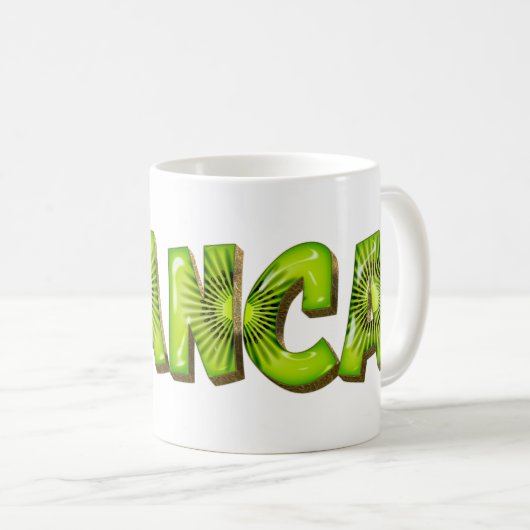 Bianca Name Kiwi Style Tasse Teetasse Kaffeetasse (VorderseiteRechts)
