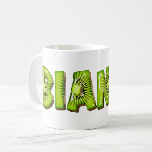 Bianca Name Kiwi Style Tasse Teetasse Kaffeetasse (Vorderseite Links)