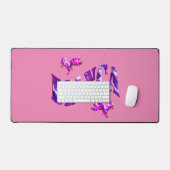 Bianca-Name mit Blumenmuster, Schreibtischmatte (Tastatur & Maus)