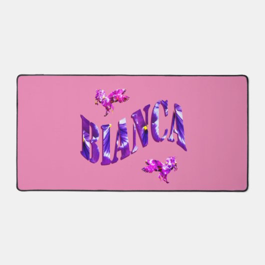 Bianca-Name mit Blumenmuster, Schreibtischmatte (Vorderseite)