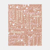 Bianca Personalisiert Name Pattern Boho Rosy Fleecedecke (Vorderseite)