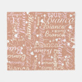 Bianca Personalisiert Name Pattern Boho Rosy Fleecedecke (Vorderseite (Horizontal))