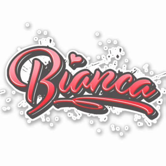 Bianca red Heart Graffiti Aufkleber Sticker (Vorderseite)