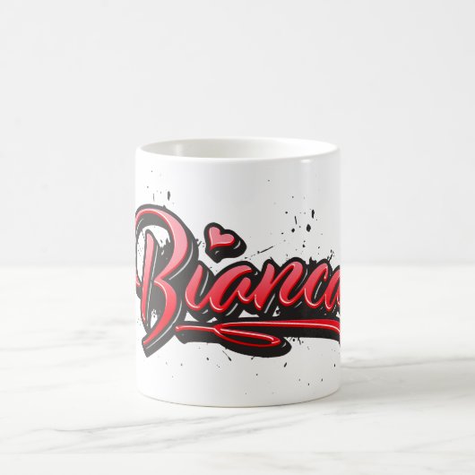 Bianca red Heart Graffiti Tasse Kaffeetasse (Mittel)