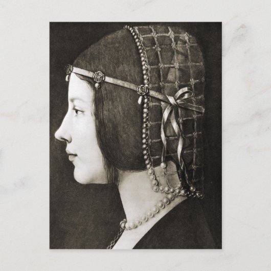 Bianca Sforza von Leonardo da Vinci Postkarte (Vorderseite)
