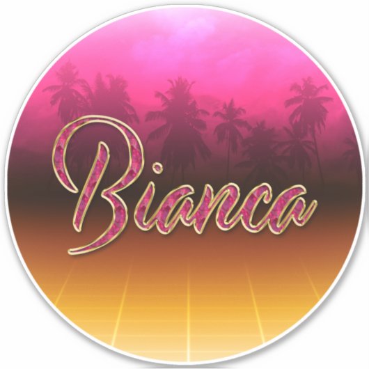 Bianca Vorname Name golden pink Aufkleber Sticker (Vorderseite)