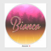 Bianca Vorname Name golden pink Aufkleber Sticker (Blatt)