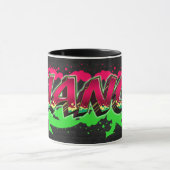 Bianca Vorname Name Graffiti red green Tasse (Zentrum)