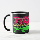 Bianca Vorname Name Graffiti red green Tasse (Links)