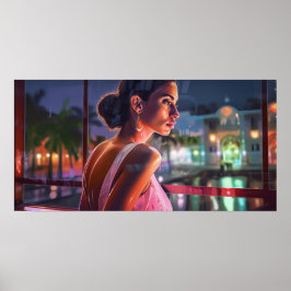 Bianca wartete für Freunde in einem Café Poster