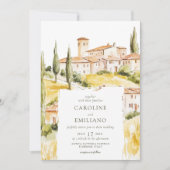 BIANCA Wasserfarbe Toskanische Landschaft Hochzeit Einladung (Vorderseite)
