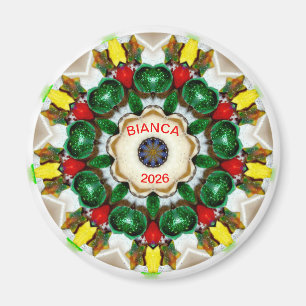 BIANCA ~ Weihnachtskerzen Fraktal ~ Magnet