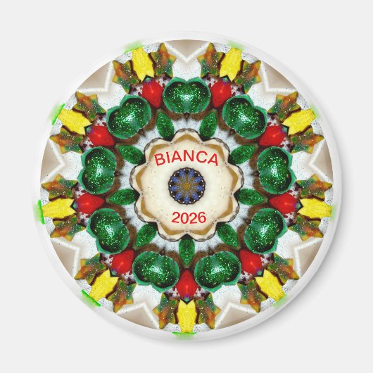 BIANCA ~ Weihnachtskerzen Fraktal ~ Magnet (Vorne)