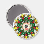 BIANCA ~ Weihnachtskerzen Fraktal ~ Magnet (Vorderseite/Rückseite)