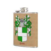 Bianchi Heraldischer Schild mit Mantle und Helm Flachmann (Links)