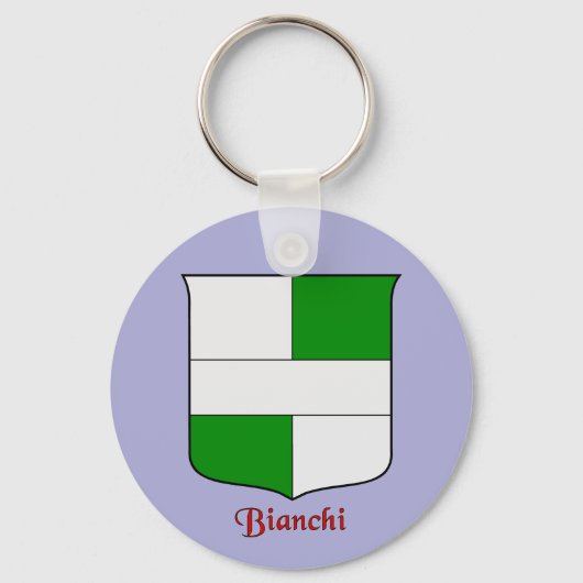 Bianchi Italienischer Nachname Historischer Schild Schlüsselanhänger (Vorderseite)