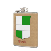 Bianchi Surname Heraldic Shield Flachmann (Links)