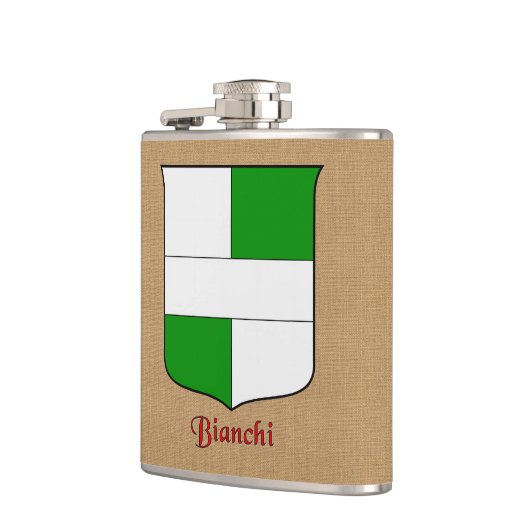 Bianchi Surname Heraldic Shield Flachmann (Links)