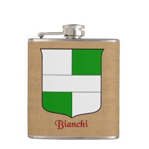 Bianchi Surname Heraldic Shield Flachmann