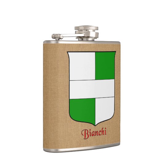 Bianchi Surname Heraldic Shield Flachmann (Rechts)