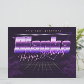 Bianka Name Vorname lila retro Karte Geburtstag (Stehend Vorderseite)