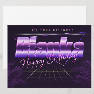 Bianka Name Vorname lila retro Karte Geburtstag