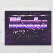 Bianka Name Vorname lila retro Karte Geburtstag (Vorderseite)