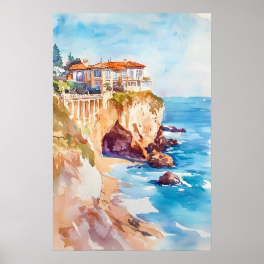 Biarritz Aquarell 1 Poster (Vorne)