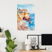 Biarritz Aquarell 1 Poster (Heimbüro)