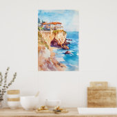 Biarritz Aquarell 1 Poster (Küche)