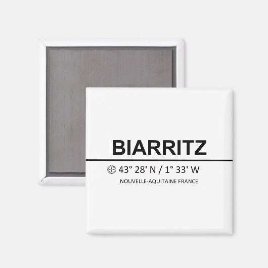 Biarritz Coordinaten - Biarritz-Koordinaten Magnet (Vorderseite/Rückseite)