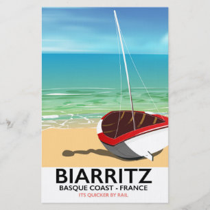 Biarritz France Beach Reiseplakat Briefpapier
