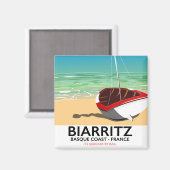 Biarritz France Beach Reiseplakat Magnet (Vorderseite/Rückseite)