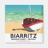 Biarritz France Beach Reiseplakat Magnet (Vorne)