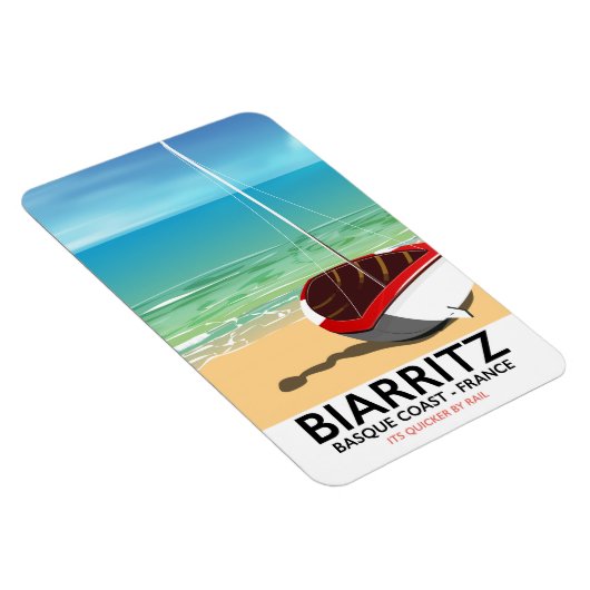 Biarritz France Beach Reiseplakat Magnet (Rechte Seite)