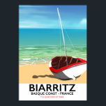 Biarritz France Beach Reiseplakat Poster<br><div class="desc">Biarritz Frankreich,  baskische Küste - Strandproster</div>