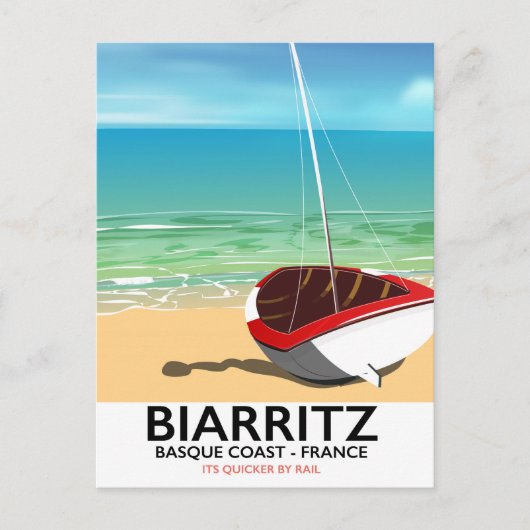 Biarritz France Beach Reiseplakat Postkarte (Vorderseite)